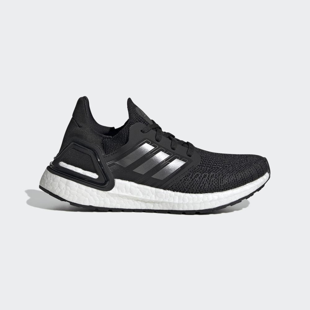 Adidasi Alergare Adidas Ultraboost 20 Fete Romania - Negrii/Metal/Albi EG4862